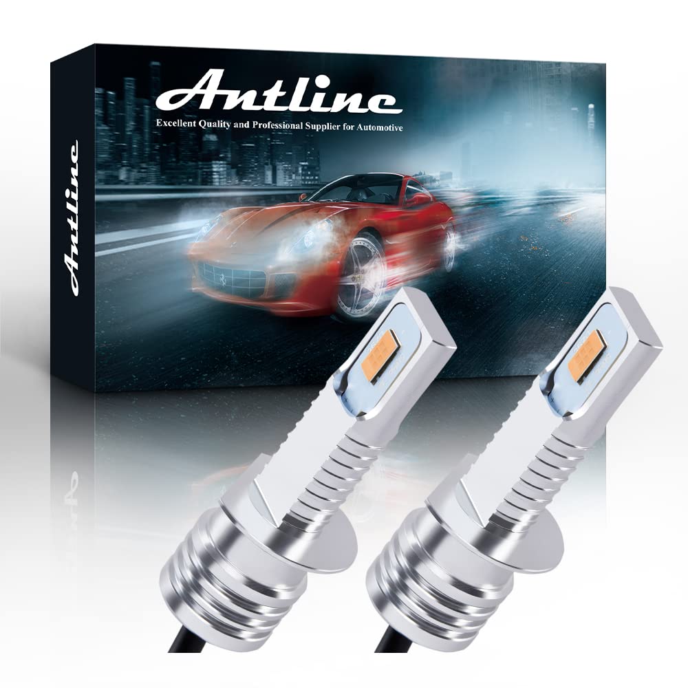 Super Bright H1 LED Bulb Golden Yellow - 3570 CSP-Chips LED Fog Lights & DRL Replacement (Pack of 2) - Perfect for Off-Road, Night Driving & Extreme Weather Conditions