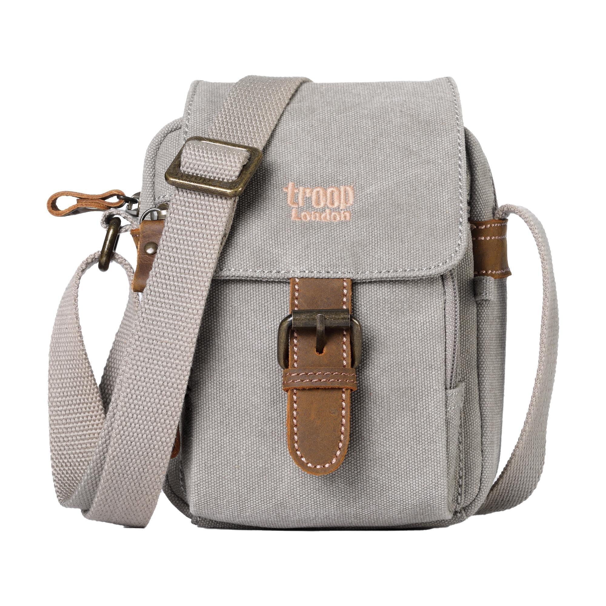 TRP0213 Troop London Classic Canvas Crossbody Bag for Men & Women - Stylish & Durable Everyday Shoulder Bag for Work, Travel & Casual Outings