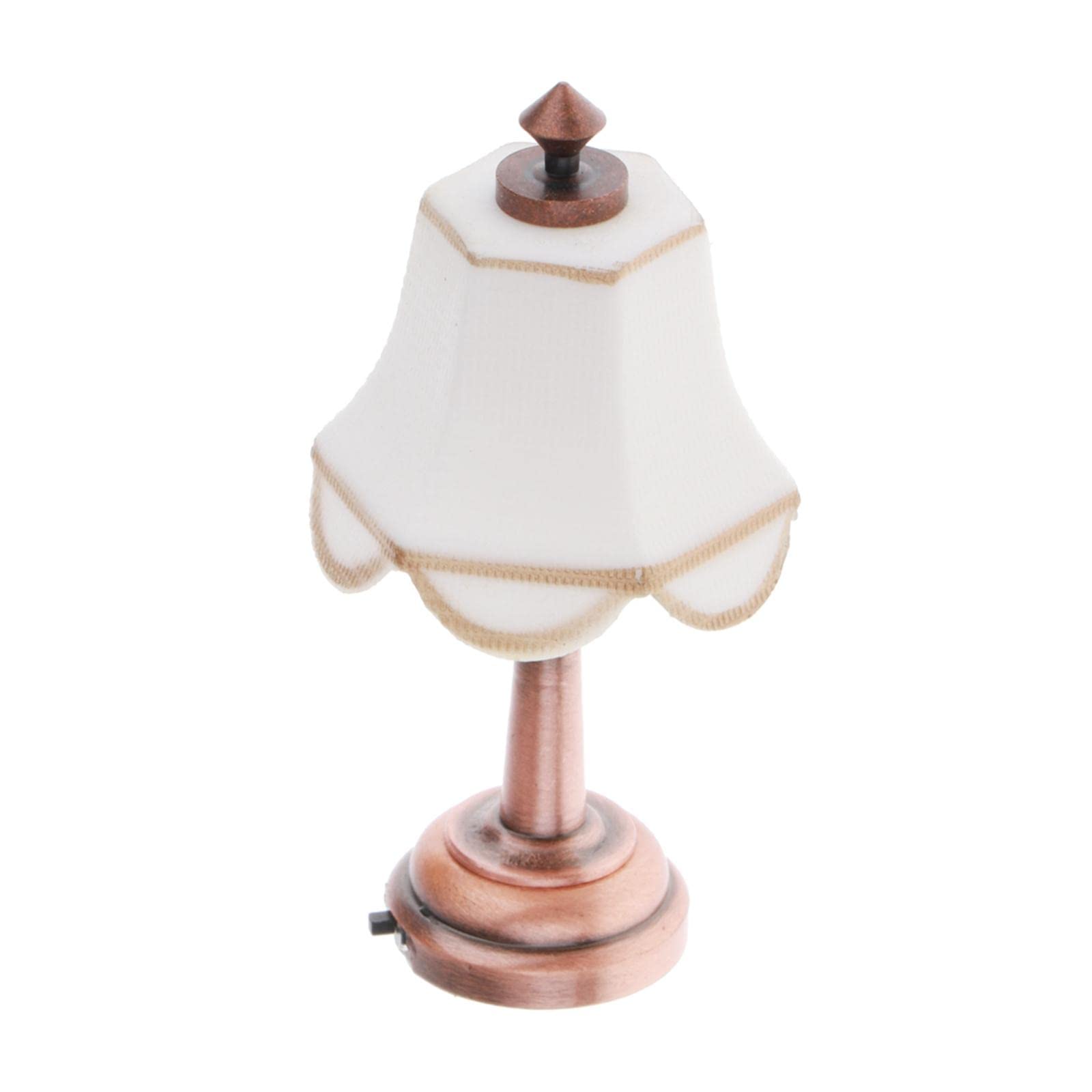 DYNWAVE Miniature LED Battery Light Desk Lamp with On/Off Switch - 1:12 Scale Dollhouse Lighting for DIY Miniature Rooms, Model Houses & Fairy Garden Decor - Perfect for Bedroom, Living Room & Craft Displays