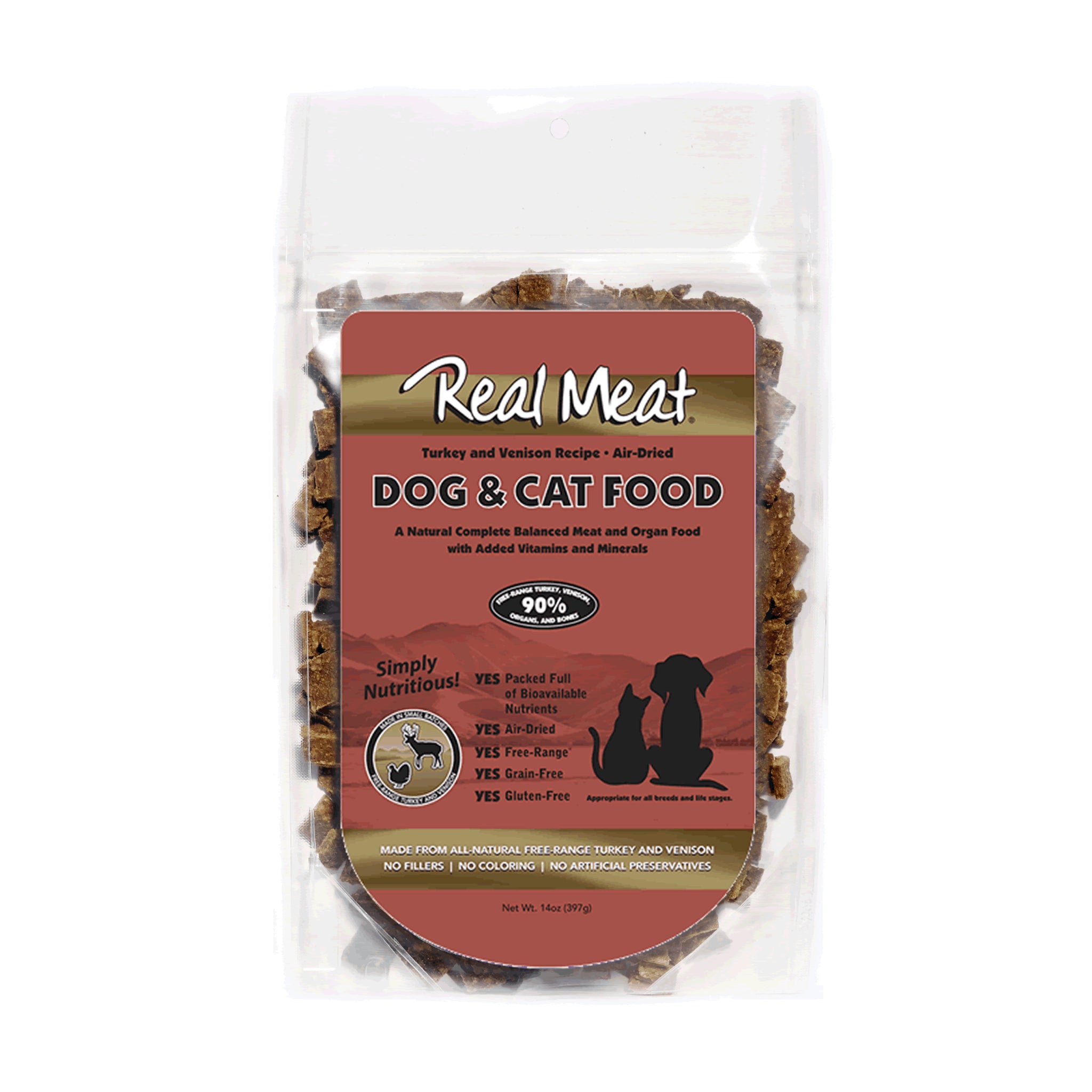 Premium Real Meat Turkey & Venison Dog Food - 2 lb Bag | High-Protein Grain-Free Dry Food for Adult Dogs | Perfect for Active Pets & Outdoor Adventures
