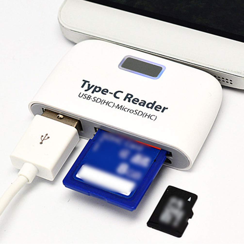 Multi-Port USB C Hub with USB 3.0, SD/TF Card Reader - 6-in-1 USB Charging Hub Compatible with MacBook Pro (White) - Perfect for Office, Travel & Home Use