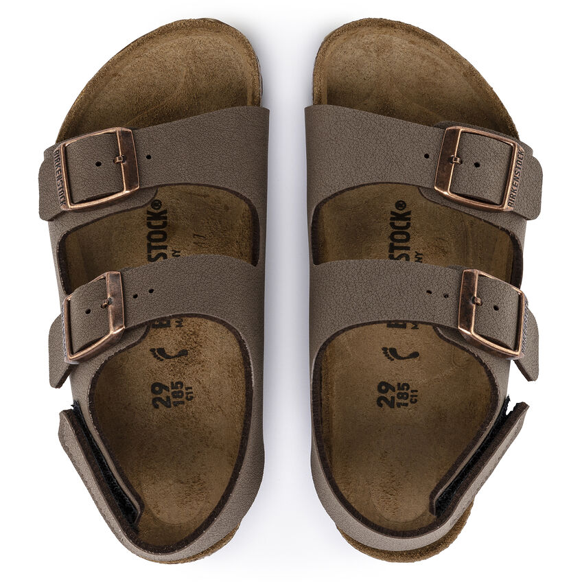 Birkenstock Kids Milano HL Sandals - Mocha Nubuck Leather - Comfortable & Durable Footwear for Boys & Girls - Perfect for School, Play & Outdoor Activities