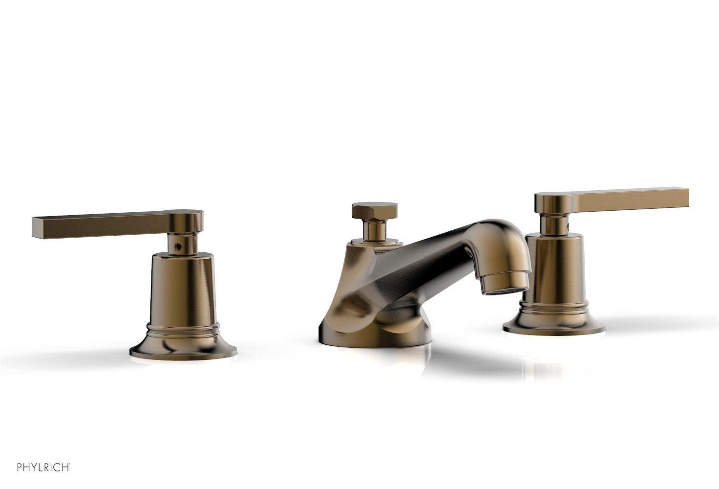 HEX MODERN Widespread Bathroom Faucet with Low Lever Handles 501 02 - Perfect for Contemporary Vanities and Powder Rooms