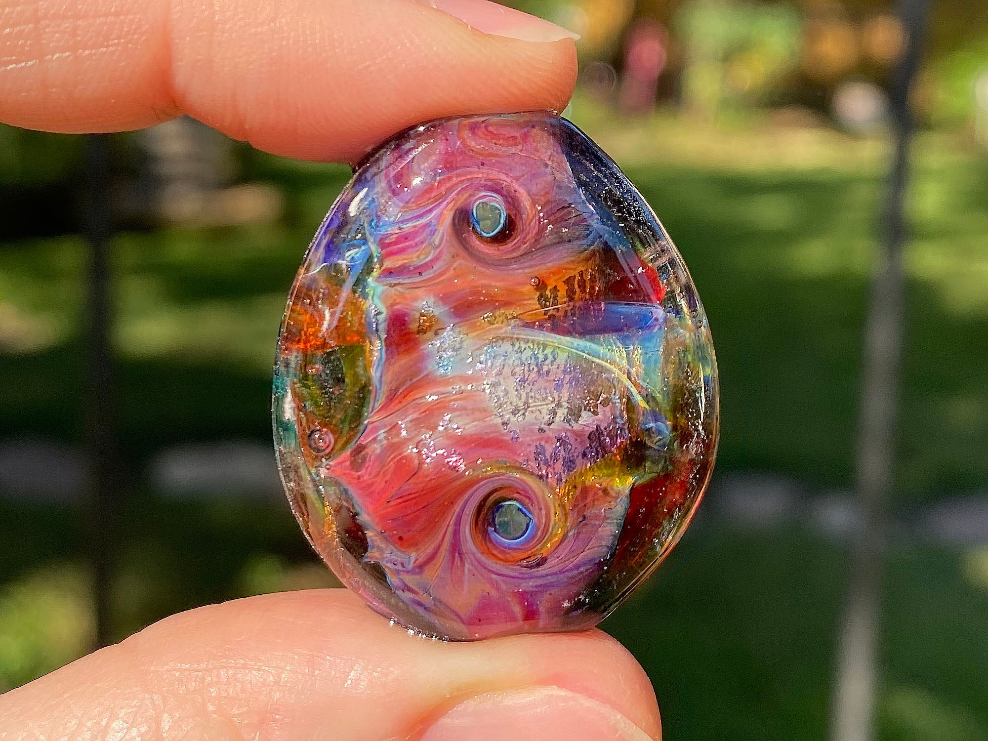 Handmade Pink Swirls Lampwork Glass Focal Bead for Jewelry Making - DIY Necklace, Bracelet, Earrings Designs - Perfect for Beaders and Craft Enthusiasts