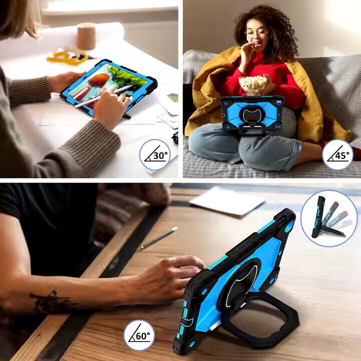 Shockproof Heavy Duty Kids Case for iPad 7th Generation 10.2 Inch - Blue & Black - Perfect for School, Travel, and Outdoor Activities