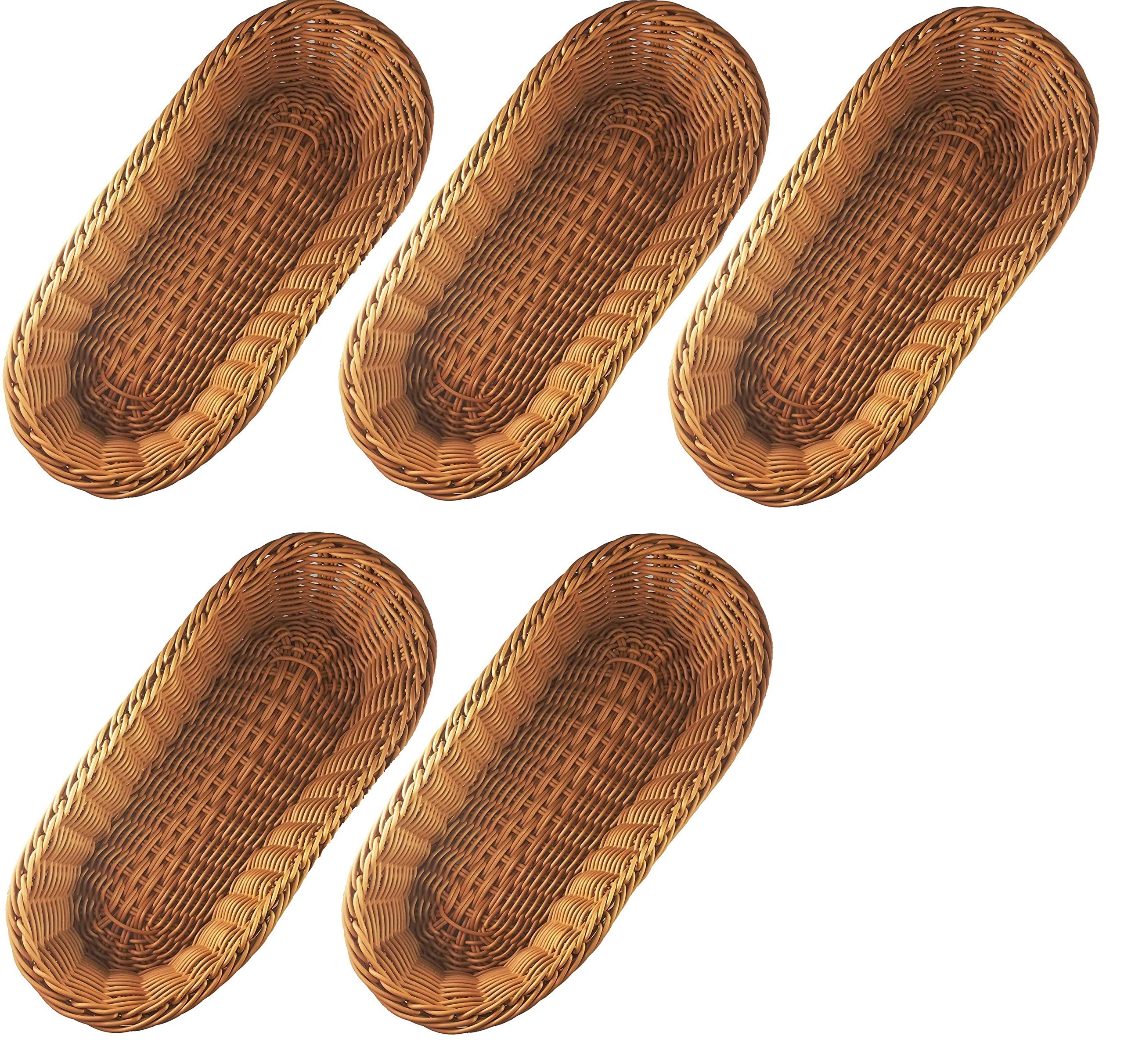 KOVOT 5-Piece Woven Polypropylene Bread Baskets Set - 14.5