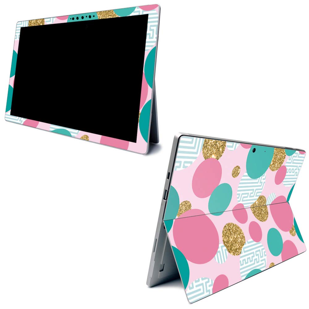 Premium Carbon Fiber Skin for Microsoft Surface Pro 7 | Golden Bubbles Design with Textured Finish | Easy to Apply & Remove | Made in USA | Perfect for Office, Travel & School Use