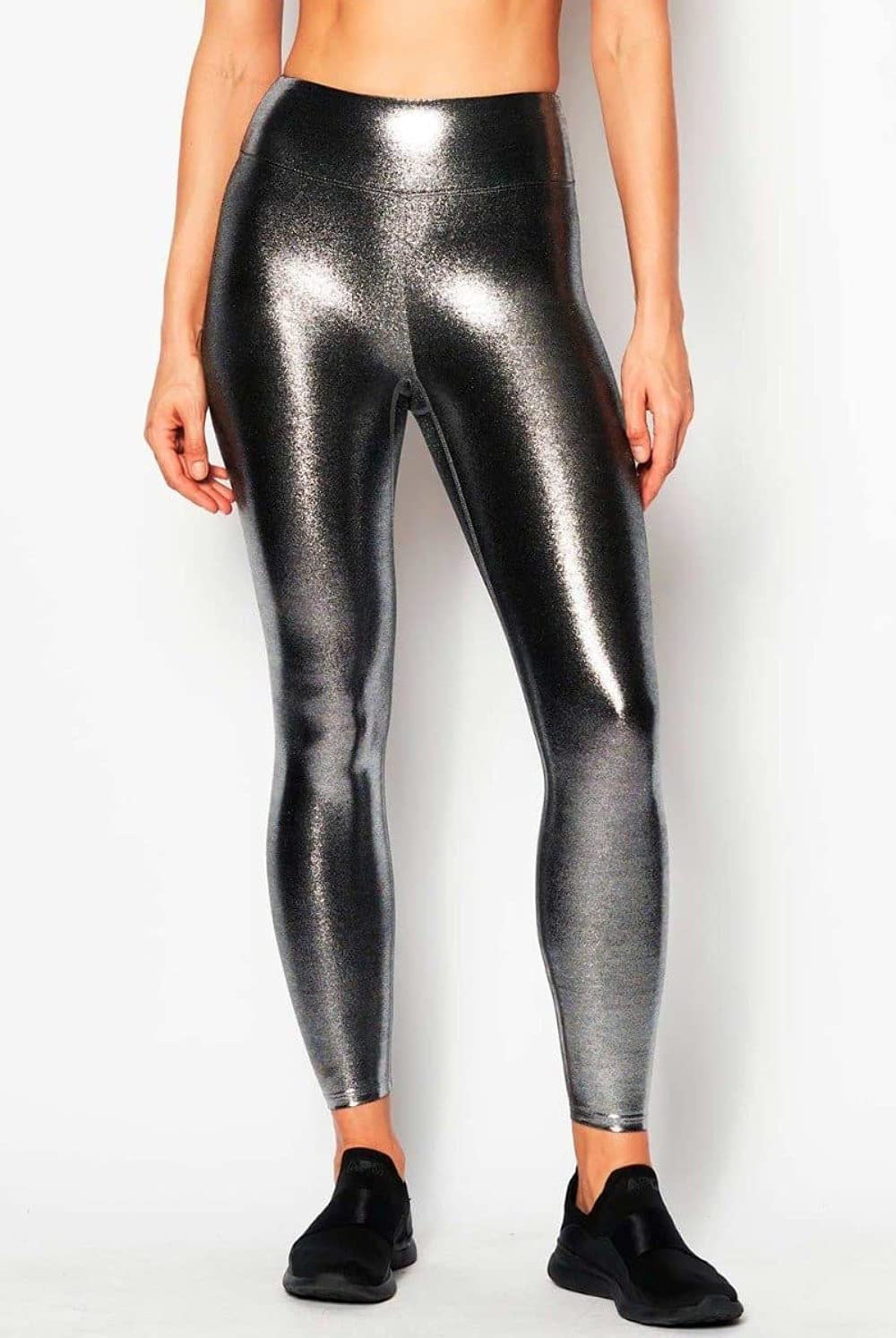 Marvel Superhero Shiny Leggings for Women - High Waist Yoga Pants, 24K Gold Foil Print, Made in USA (Size XL) | Perfect for Cosplay, Gym Workouts & Casual Wear