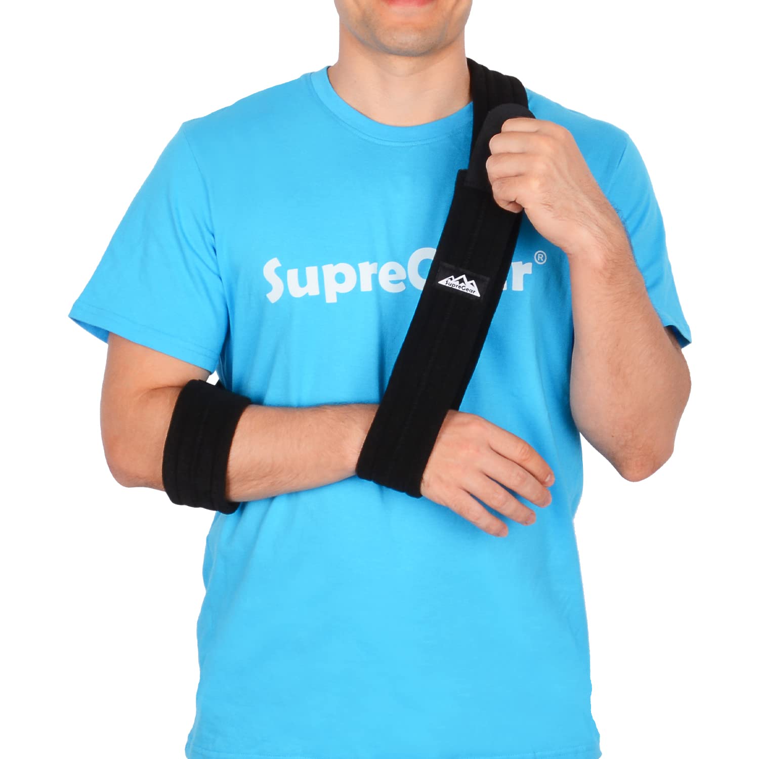 Supregear Adjustable Arm Sling - Lightweight Shoulder Support Brace for Rotator Cuff, Shoulder Injury & Broken/Fractured Bones - Left/Right Arm Immobilizer for Men & Women (Black, S) - Perfect for Post-Surgery Recovery, Sports Injuries & Daily Comfort