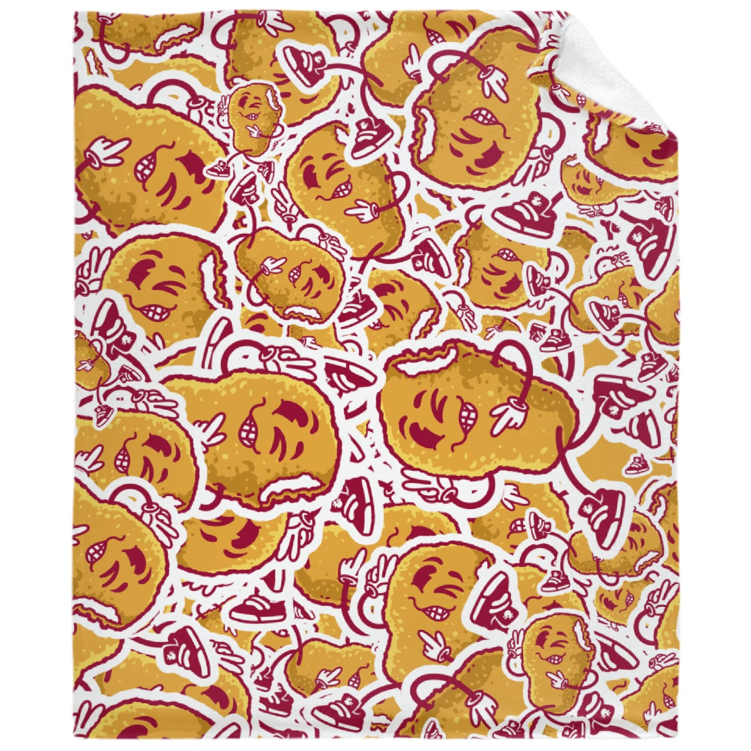 Kutadanti Chicken Nuggets Throw Blanket - Ultra Soft Cozy Flannel Blanket for Adults (80