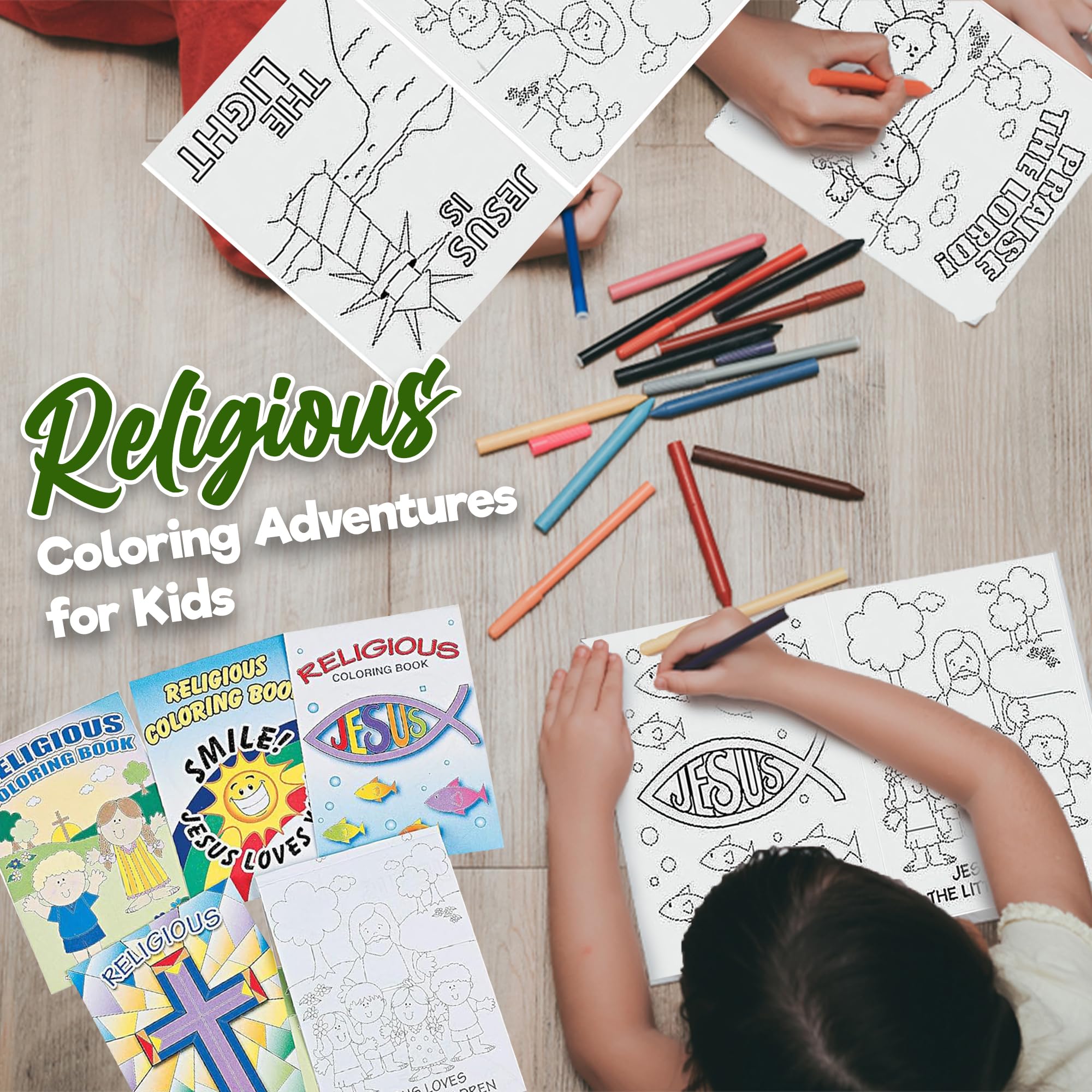 Bible Coloring Book for Kids - 72 Religious Christian Pages for Sunday School & VBS - Faith Education Activity