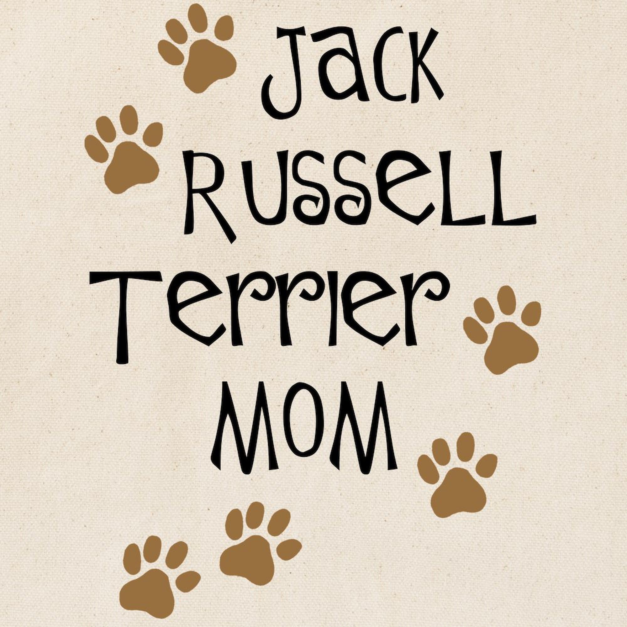 Jack Russell Terrier Mom Tote Bag - Natural Canvas Reusable Shopping Bag for Women | Perfect for Groceries, Beach Trips & Everyday Use