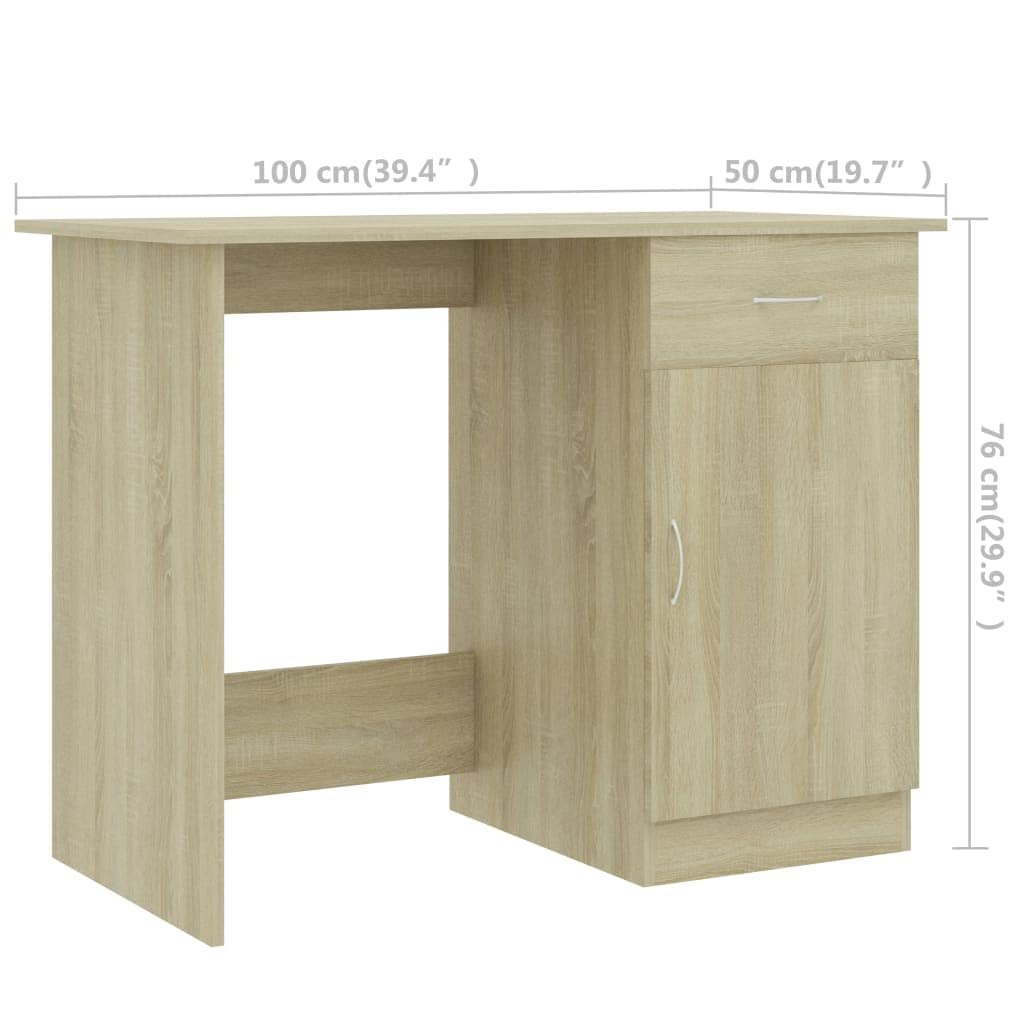 Sonoma Oak Computer Desk with Drawer & Door - 39.4
