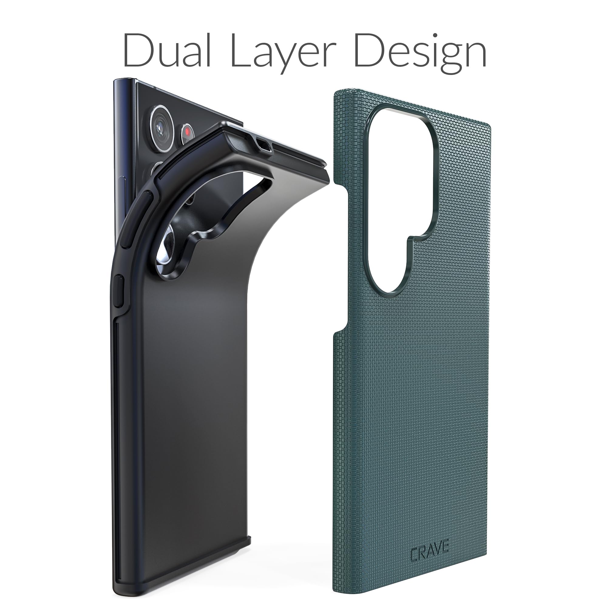 Shockproof Dual Layer Samsung Galaxy S24 Ultra Case - Crave Dual Guard Protective Phone Cover (Forest Green) | Perfect for Outdoor Activities, Travel & Daily Use