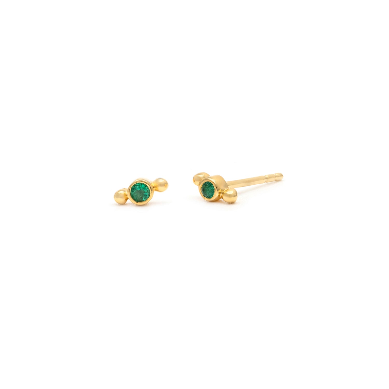 Isla Emerald Stud Earrings - 14K Gold Plated Green Gemstone Jewelry for Women - Perfect for Weddings, Parties & Everyday Wear