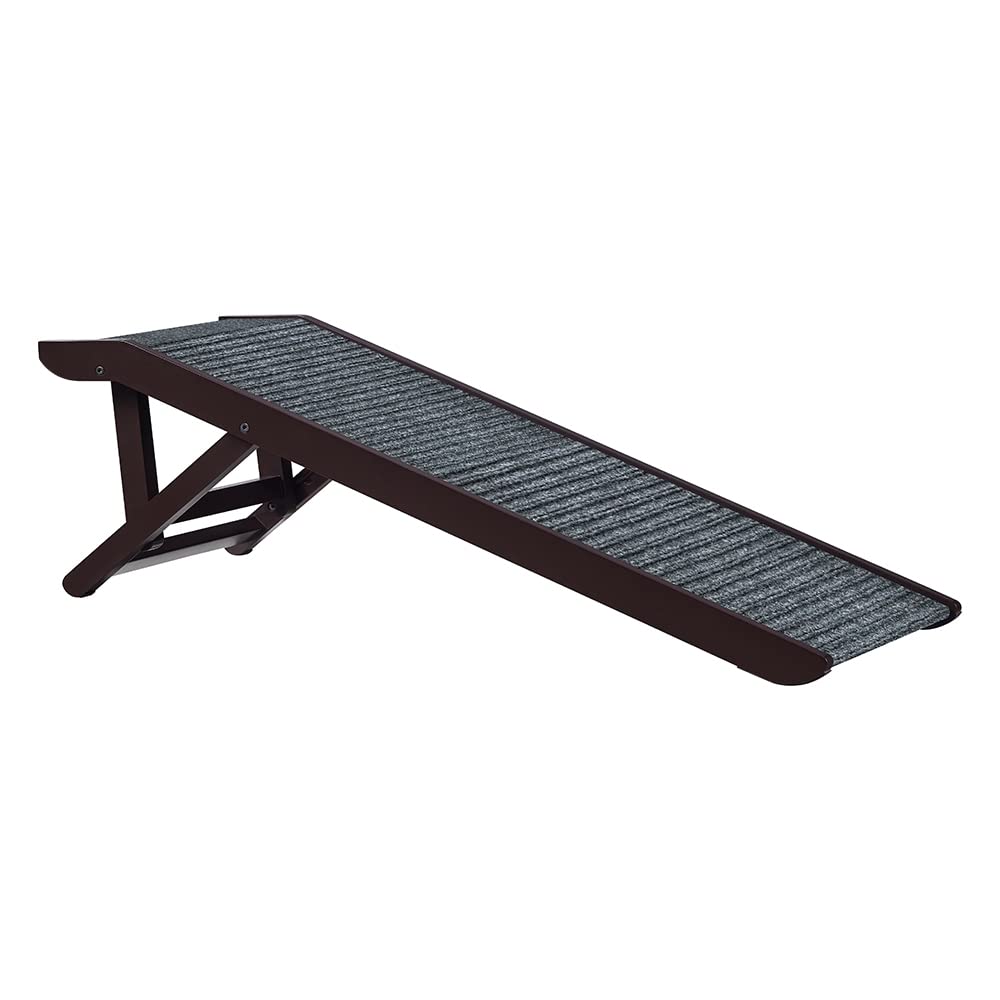 Unipaws Adjustable Height Foldable Wooden Pet Ramp - Durable Dog Ramp for High Beds & Couches, Perfect Pet Ladder for Small Dogs - Ideal for Home, Travel & Senior Pets with Mobility Needs