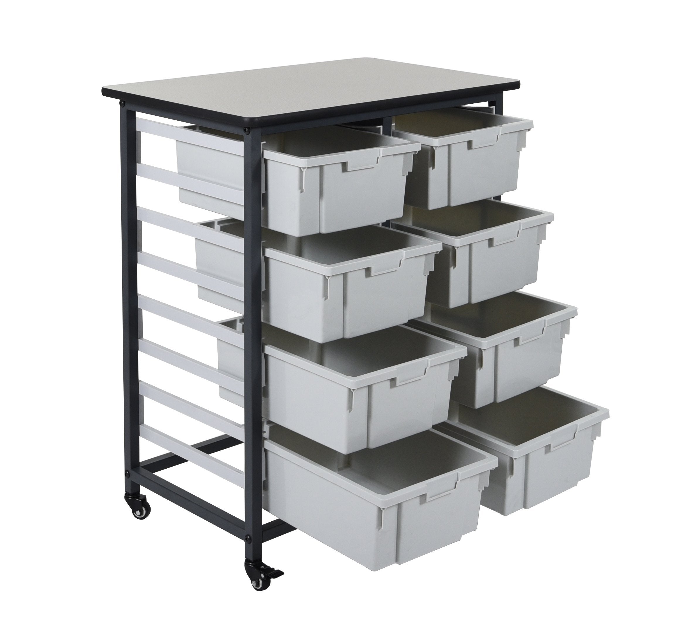 Luxor MBS DR 8L Mobile Bin System Double Row - Heavy Duty Storage Solution for Warehouse, Retail & Office Organization