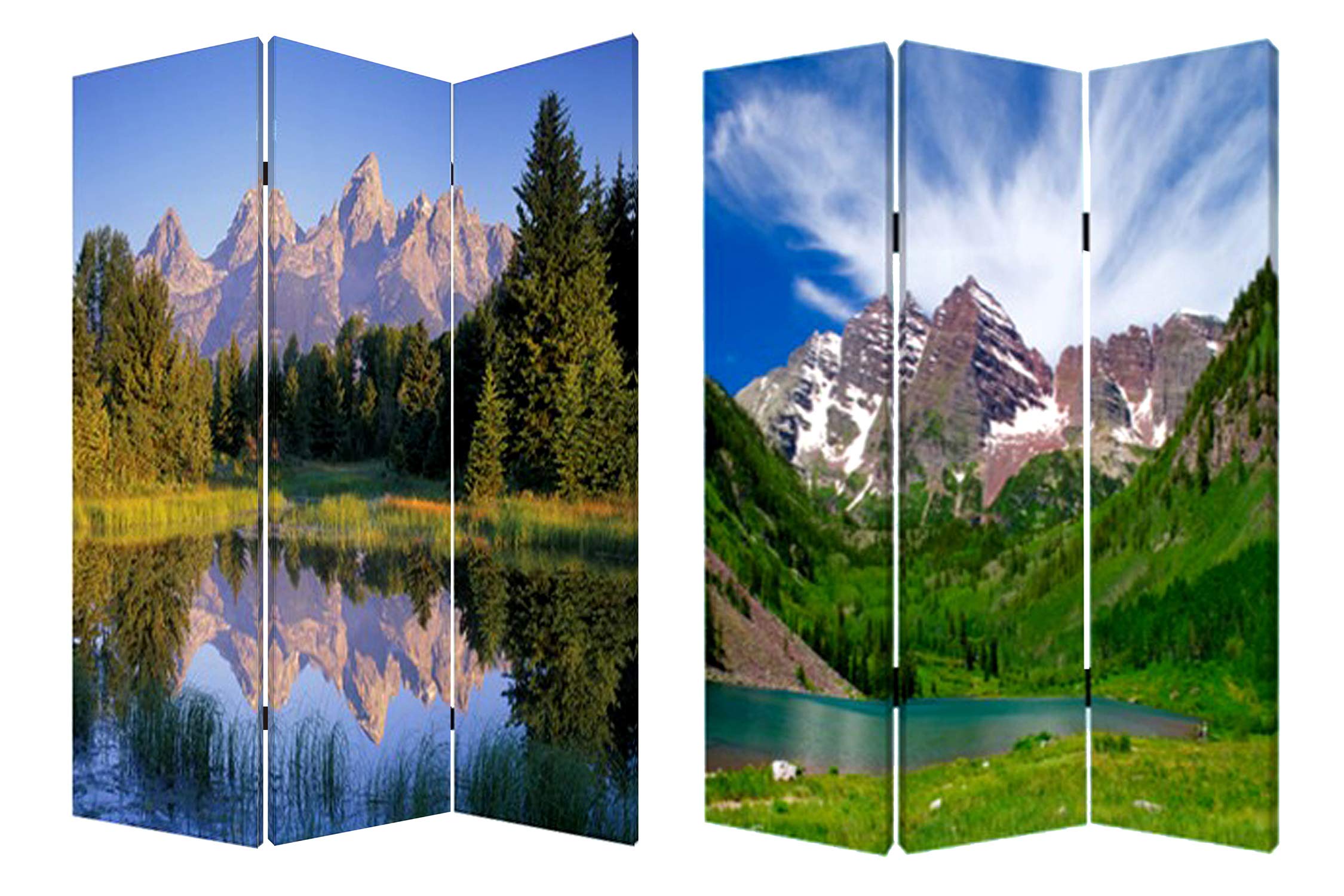 Stylish Screen Gems Mountain Peaks Room Divider - 6-Panel Folding Privacy Screen for Home Office, Bedroom & Living Room | Perfect for Space Separation, Decoration & Sound Dampening
