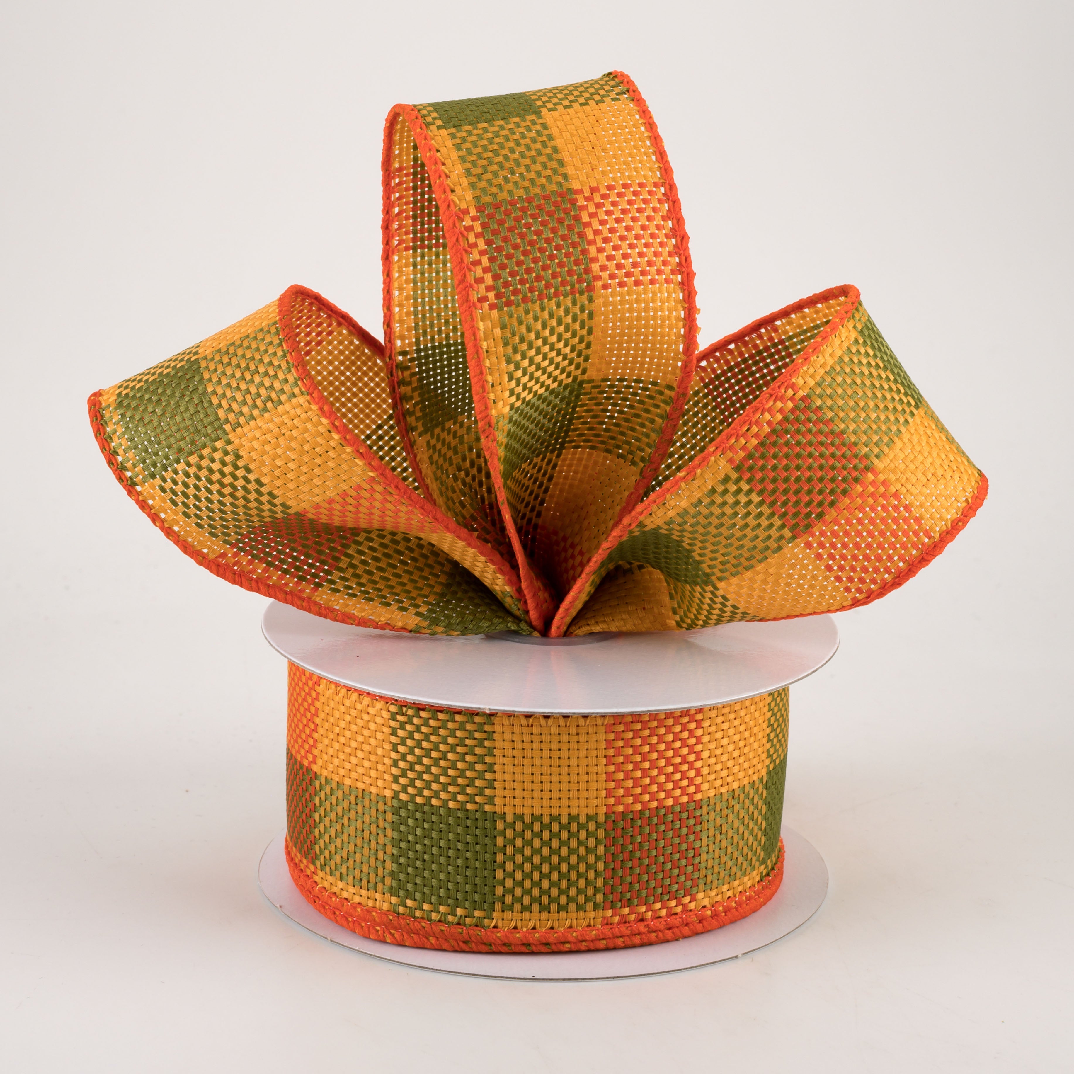 1.5 Inch Faux Burlap Wide Check Ribbon - 10 Yards Rustic Fall Decor Ribbon for Gift Wrapping, Wedding Favors, DIY Crafts and Seasonal Home Decor