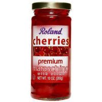 Premium Maraschino Cherries with Stems - Roland Gourmet Cocktail Cherries, 10oz Jar (Pack of 1) - Perfect for Cocktails, Desserts & Baking