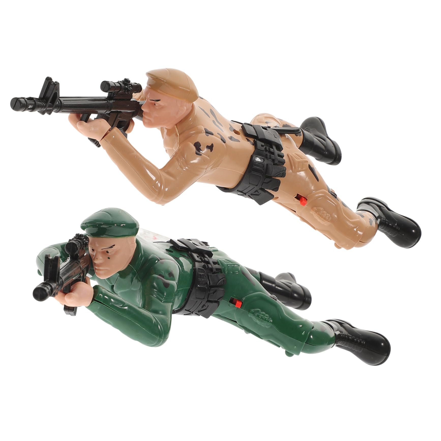 SAFIGLE 2-Pack Army Soldier Toy Figures - Realistic Military Action Figures for Kids, Boys & Toddlers - Plastic Mini Soldier Toys for Playtime, Collecting & Role-Playing Scenes