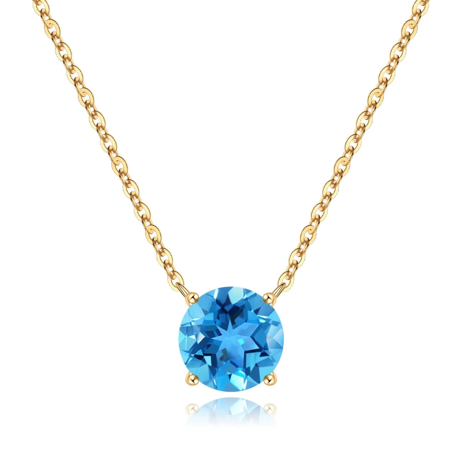 12 Months Birthstone Necklace for Women & Girls - Sterling Silver Pendant Jewelry | Perfect Birthday Gift, Mother's Day Present & Everyday Wear | Elegant Personalized Jewelry for Special Occasions