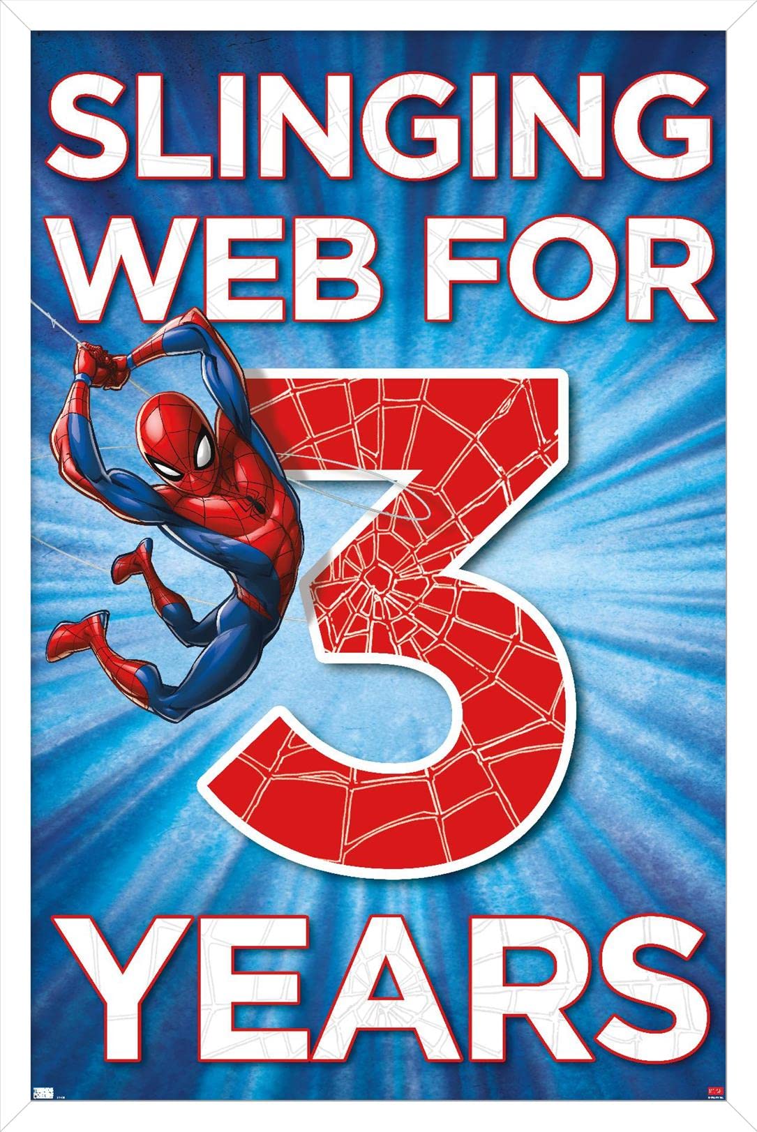 Marvel Spider-Man Happy 3rd Birthday Wall Poster - 22.4