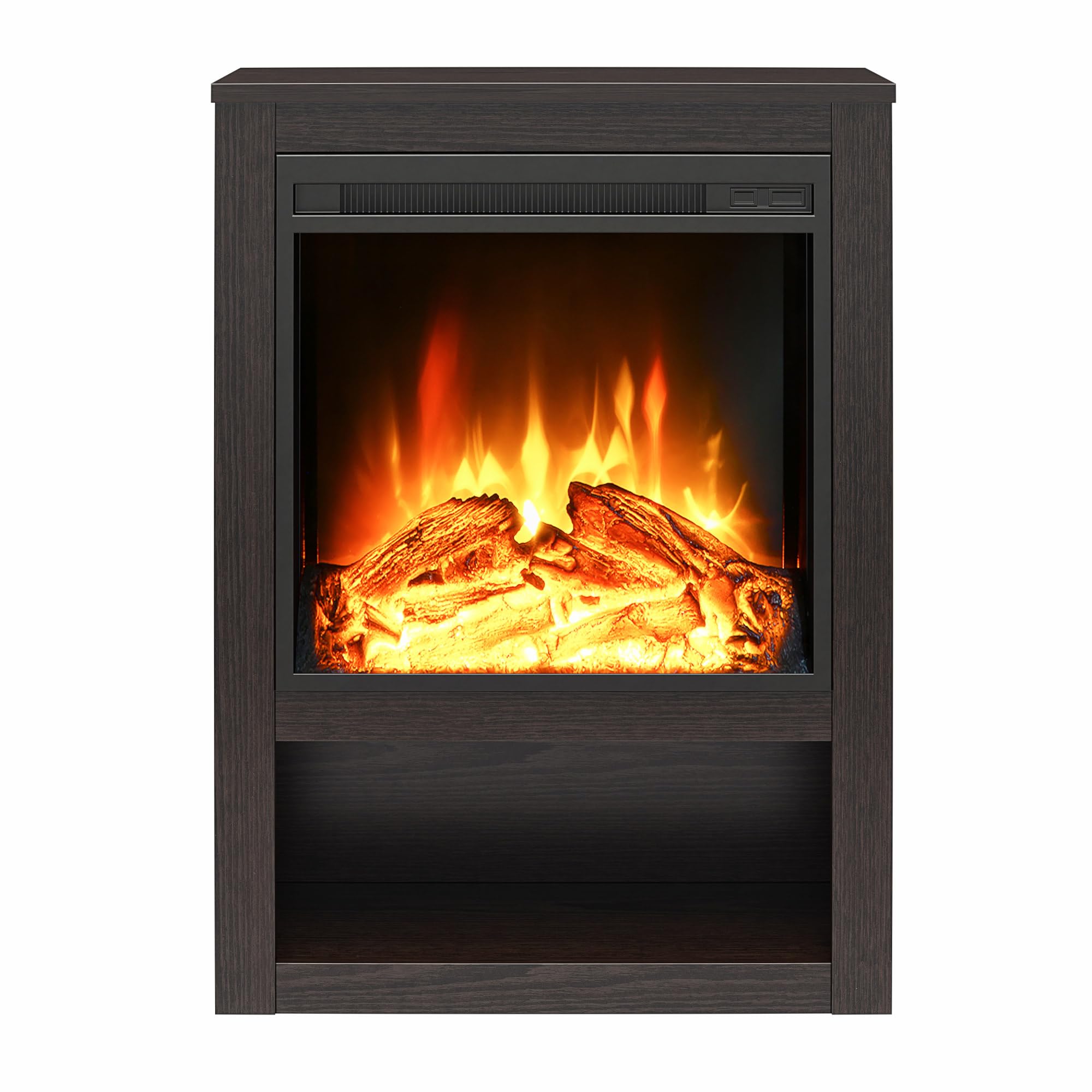 Ameriwood Home Clermont Electric Fireplace Mantel in Espresso - Modern Electric Fireplace TV Stand for Living Room, Bedroom & Office