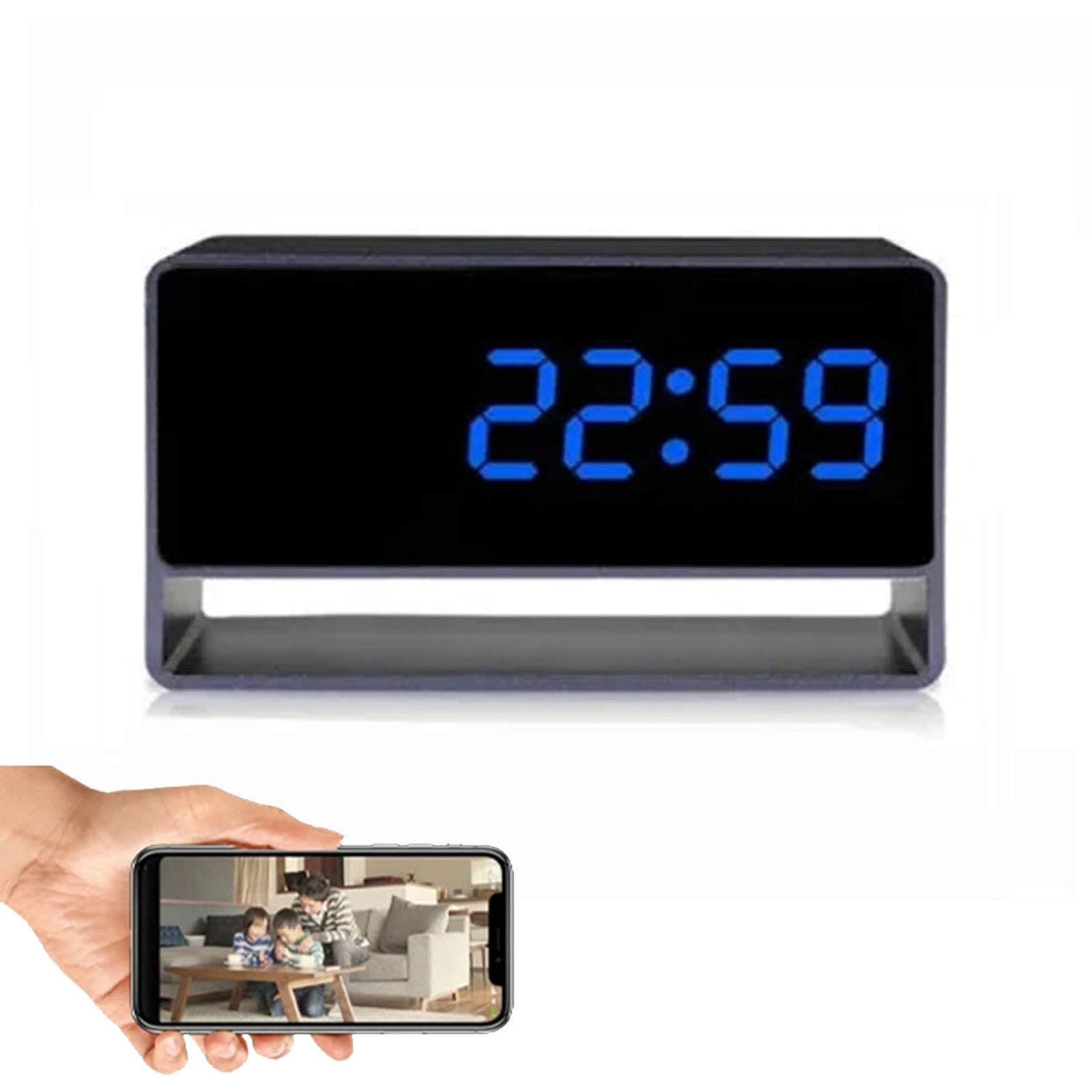 FKINGLRK 1080P Wireless Mini Home Security Camera - Full HD WiFi Night Vision Camcorder with Alarm Clock & IR Recording | Indoor Baby Monitor, Pet Camera, Home Surveillance