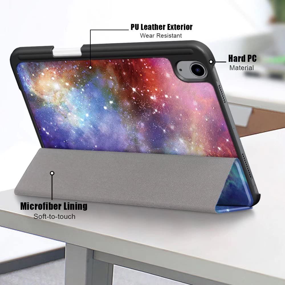 Premium Lightweight Tri-Fold Case for Apple iPad Mini 6 (2021 Model) - Slim Protective Cover with Auto Wake/Sleep, Pencil Holder & Adjustable Stand for 8.3