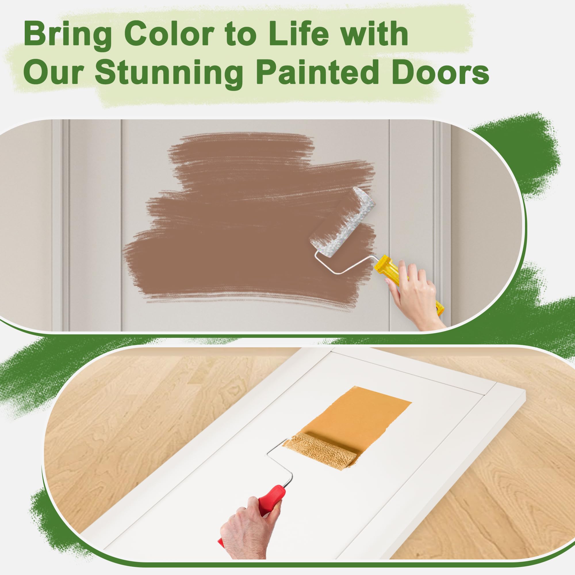 3-Panel Frosted Glass Interior Slab Shaker Door - Pre-Assembled for Barn, Pocket & French Doors - 30