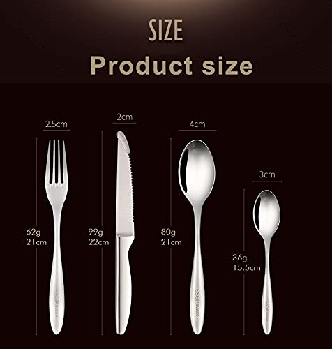 Premium Stainless Steel Dinner Forks Set of 6 - 8.3 Inch Matte Silverware for Restaurants, Home & Parties - Dishwasher Safe Cutlery for Fine Dining, Wedding & Everyday Use