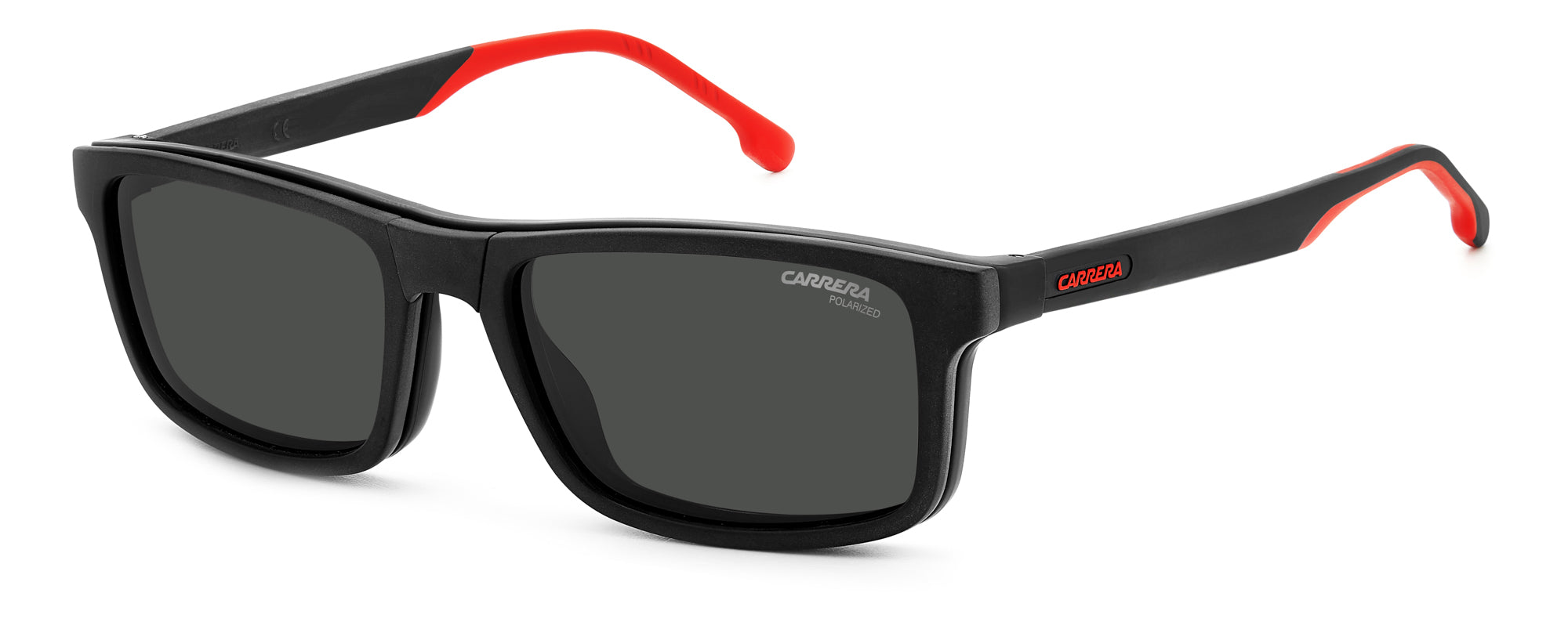 Carrera 8057/CS Clip-On Sunglasses - Polarized UV Protection for Men & Women - Perfect for Driving, Running, and Outdoor Sports