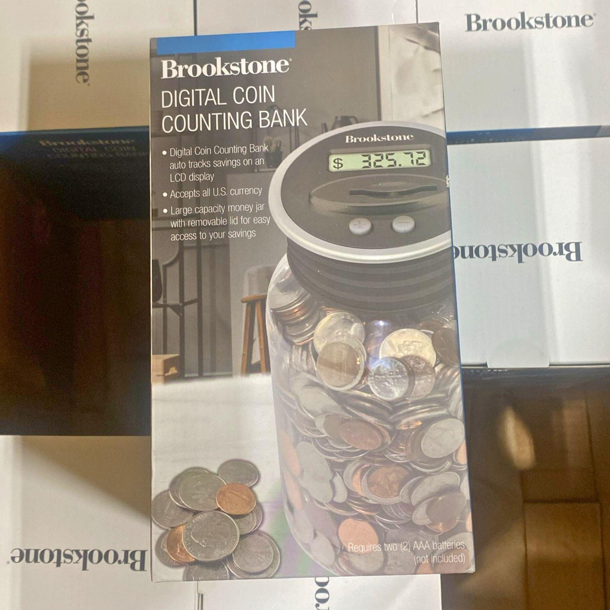 BrookStone Digital Coin Counting Bank - 8 Piece Set | Accurate Money Counter for Coins & Bills | Perfect for Home, Office, and Retail Use