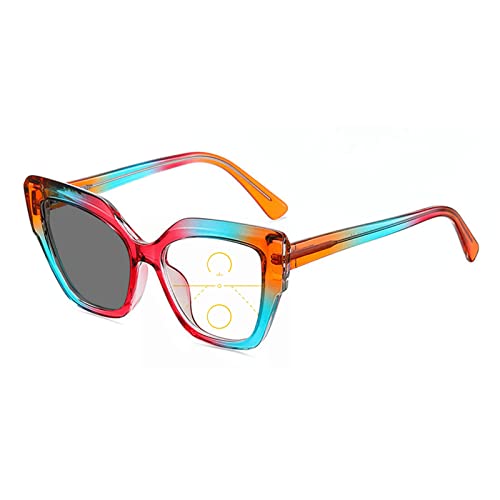 Photochromic Progressive Multifocal Reading Glasses for Women - Transition Lenses, Cat Eye Sunglasses for Outdoor & Driving - Perfect for Reading, Fashion, and UV Protection