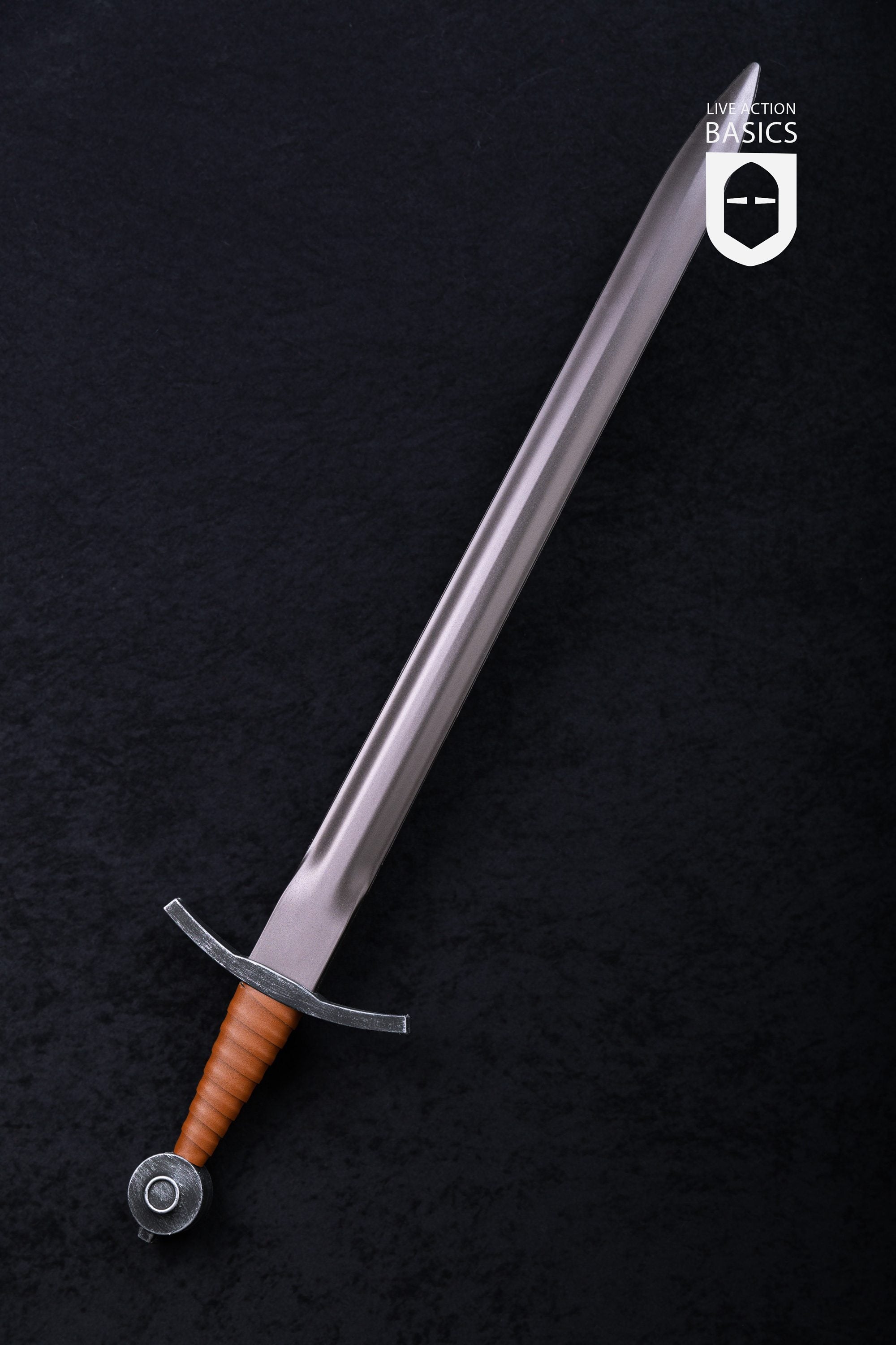 Medieval Basic Arming Sword - Black Carbon Steel Blade for LARP, Cosplay & Historical Reenactment | Durable Battle Ready Weapon for Collectors & Enthusiasts