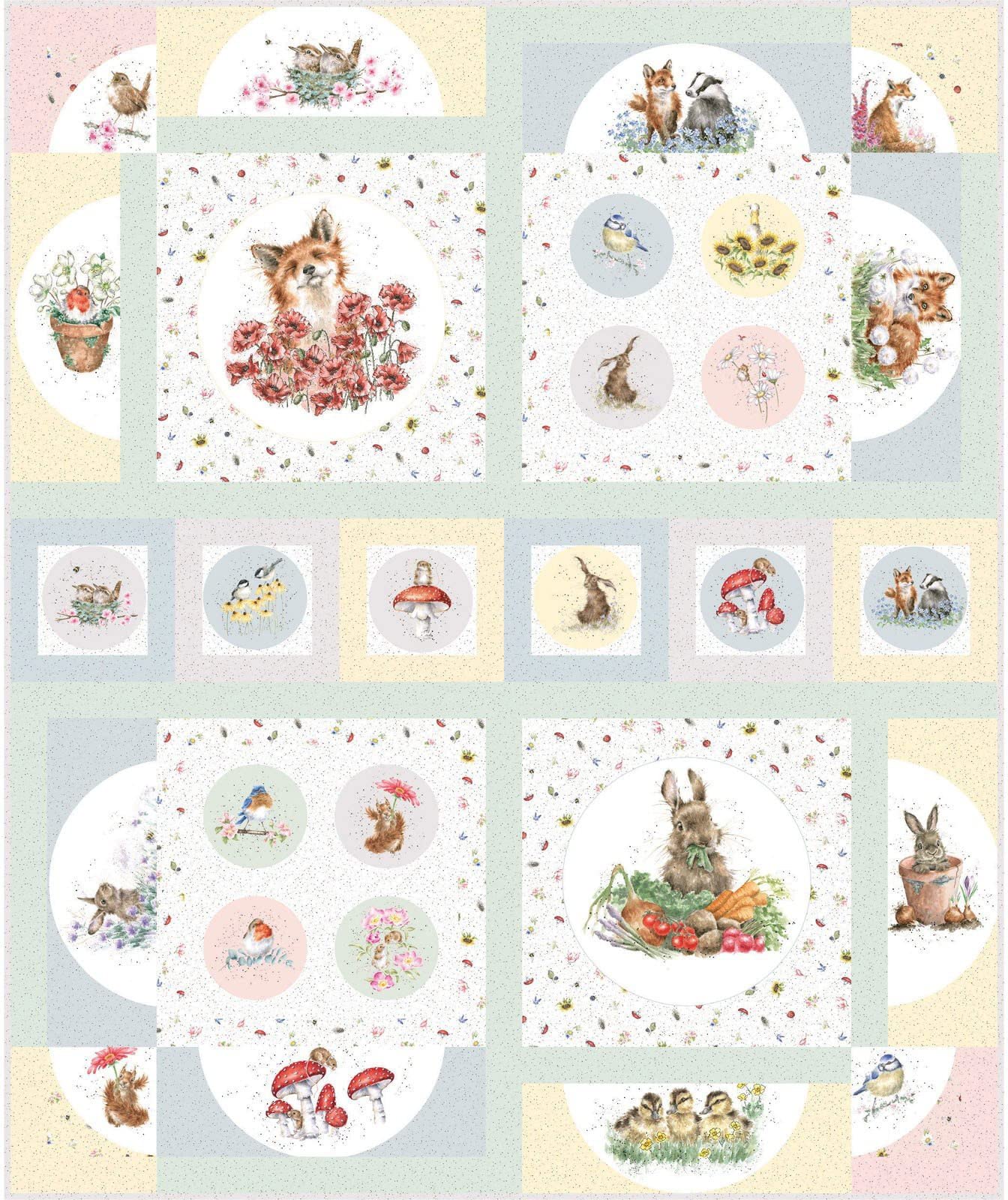 Maywood Studio Bramble Patch Quilt Kit by Hannah Dale - Complete DIY Quilting Set for Beginners - Perfect for Home Decor, Baby Nursery, and Cozy Bedroom Projects
