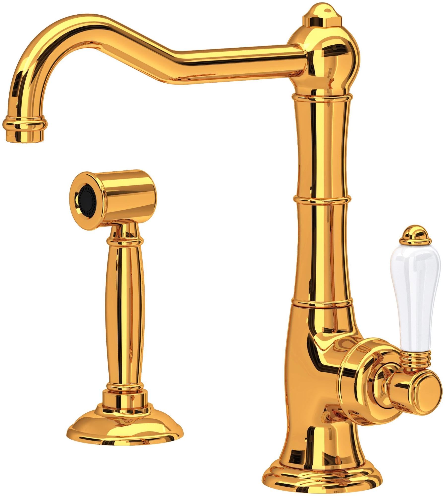 ROHL A3650LPWSIB-2 Italian Brass Kitchen Faucet - Modern Pull-Down Sprayer for Sink, Perfect for Home Kitchen & Commercial Use