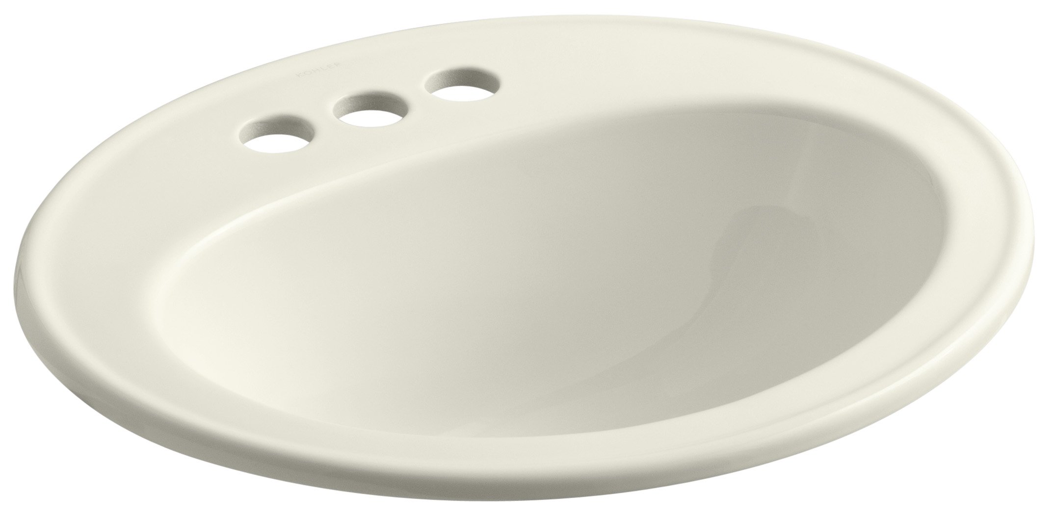 KOHLER K-2196-4-96 Pennington Self-Rimming Bathroom Sink in Biscuit - Perfect for Modern Vanities & Small Bathroom Remodels