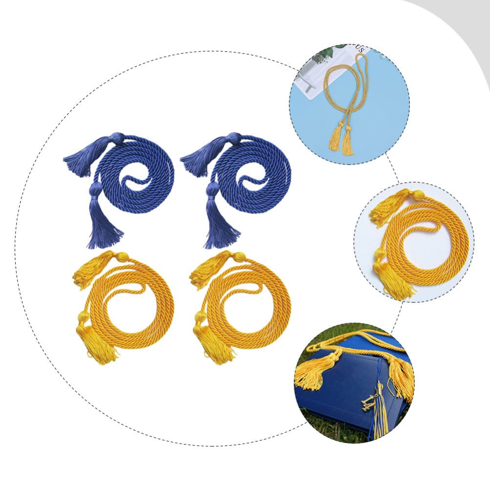 SEWACC 4-Pack Graduation Tassels with Charms - Academic Cap Tassel Decorations for Graduation Ceremonies, Parties & School Events - Perfect for High School, College & University Graduation Caps