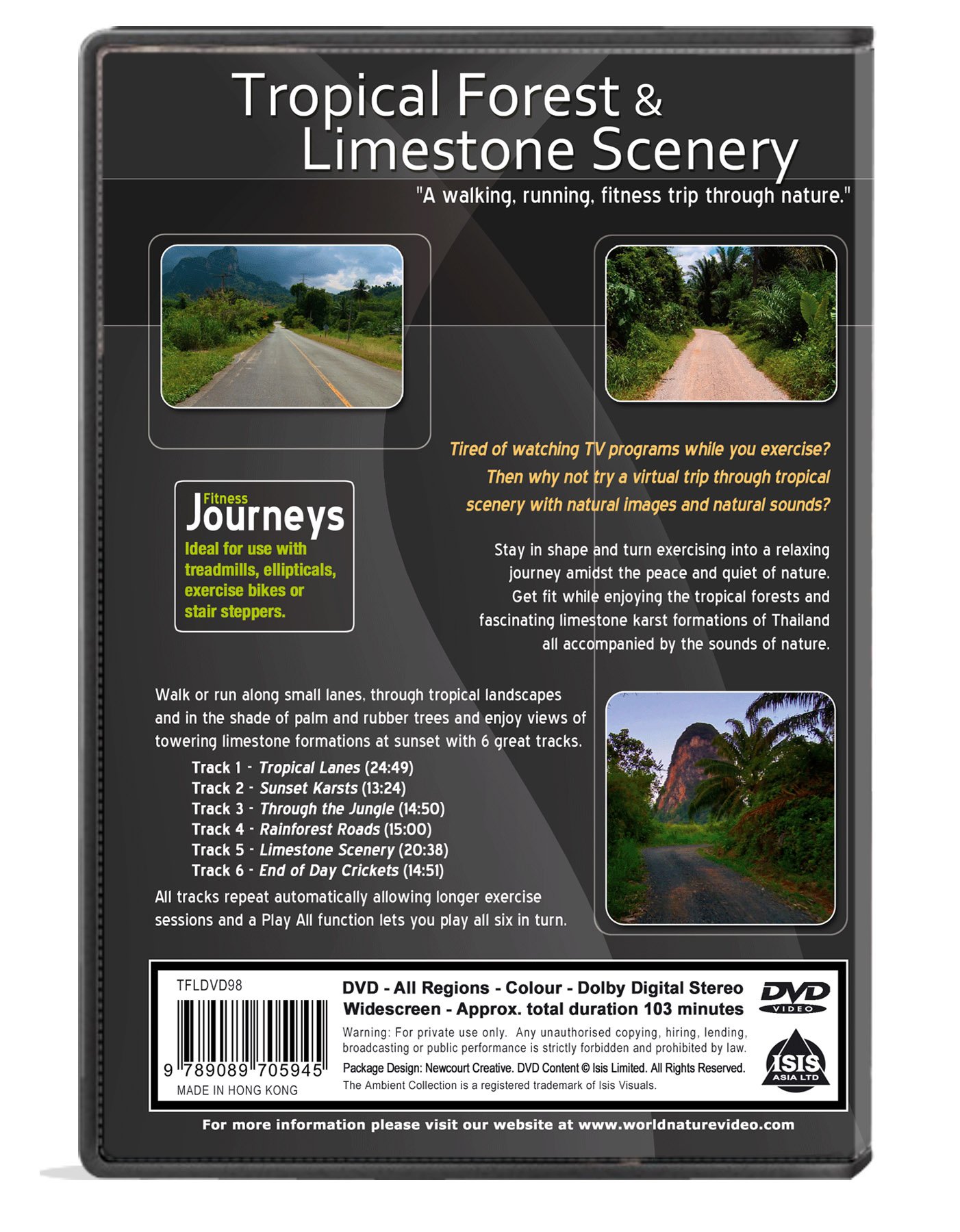 Fitness Journeys - Tropical Forest & Limestone Scenery Workout Video for Indoor Walking, Treadmill & Cycling - Perfect for Home Gym, Cardio Training & Virtual Running Experience