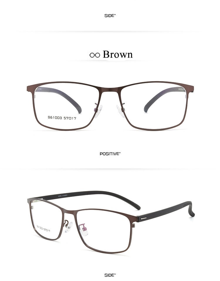 Bclear Men's Full Rim TR90 Alloy Frame Spring Hinged Eyeglasses 61003 - Lightweight & Durable Glasses for Work, Reading & Everyday Use