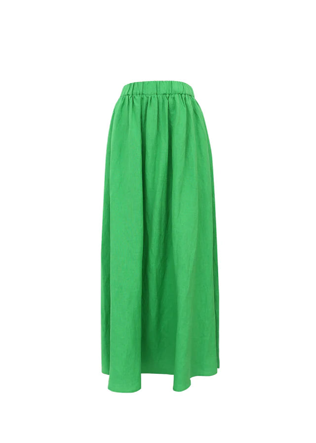 Kristina Skirt - Women's Flowy Midi Skirt in Emerald Green | Elegant A-Line Design for Casual, Office & Party Wear | Perfect for Spring & Summer Outfits