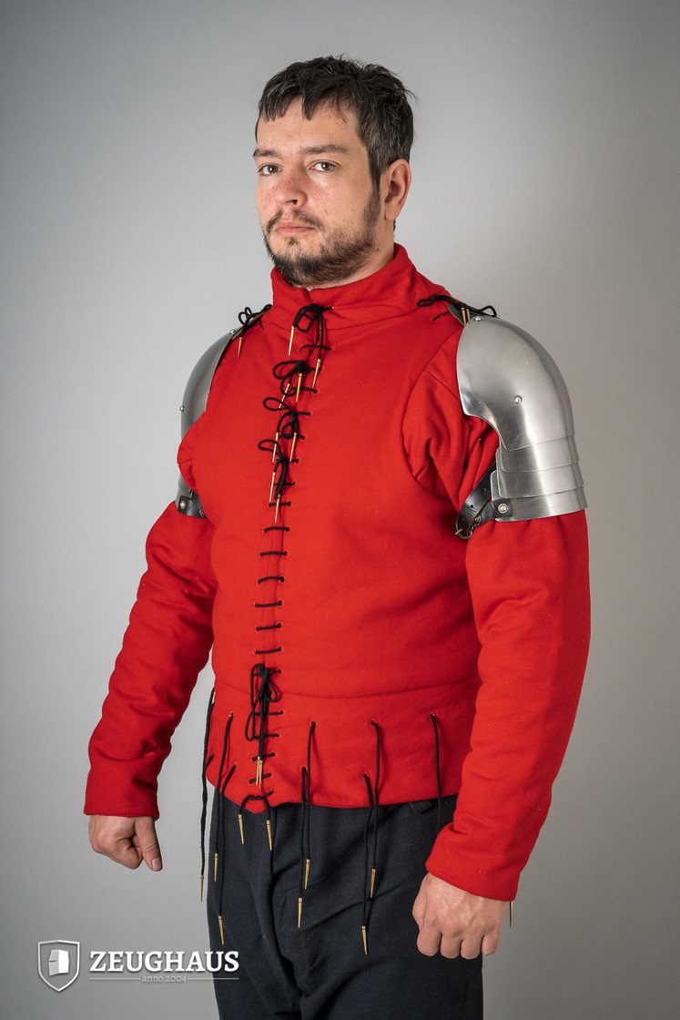 14th Century Medieval Pauldrons - 1.6mm Polished Steel Shoulder Armor for LARP, Cosplay & Historical Reenactment