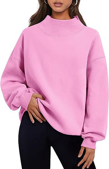 Women's Solid Color Pullover Hoodie - Loose Fit Round Neck Sweatshirt for Casual Wear & Layering | Thick Warm Fleece for Fall & Winter Outfits
