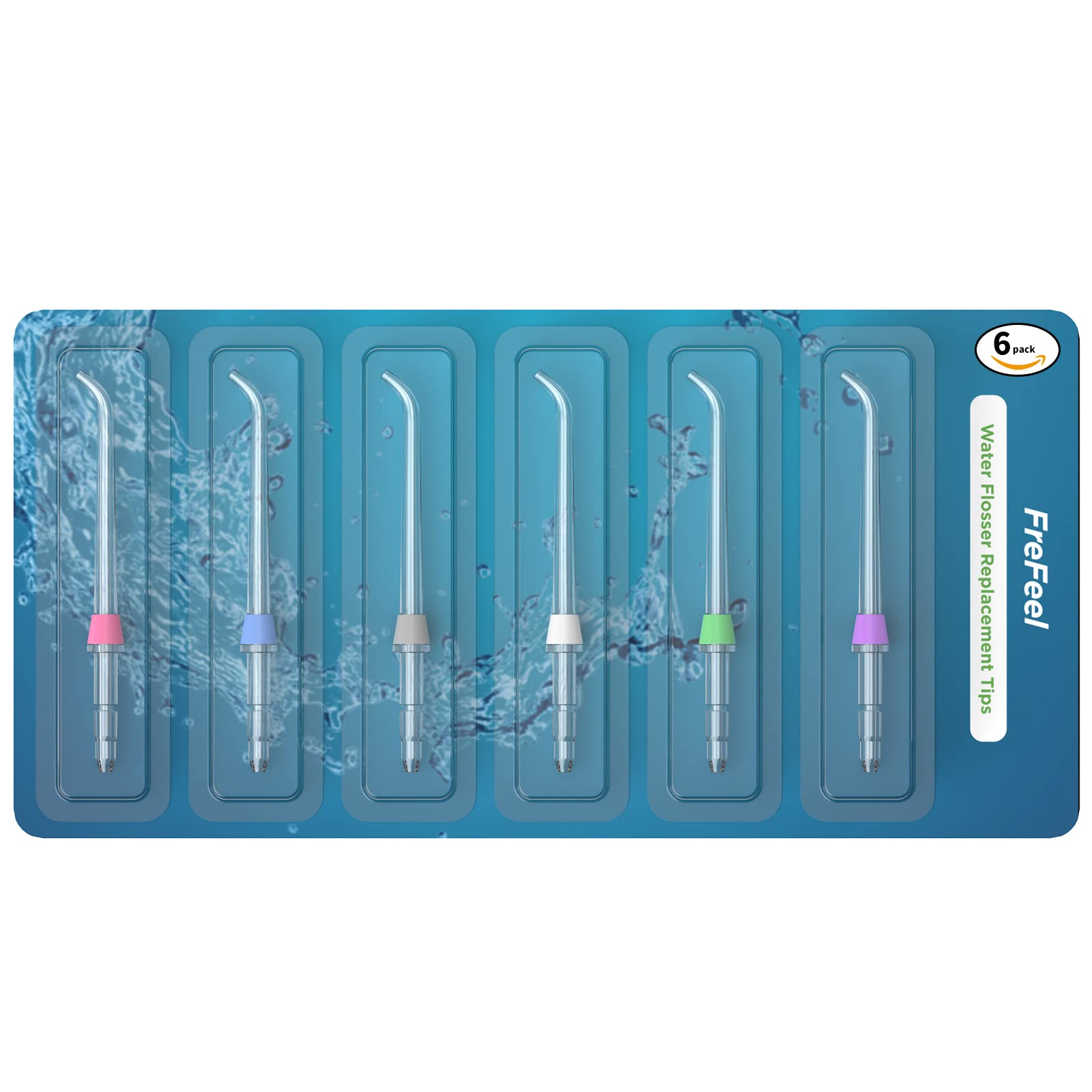 Waterpik Replacement Heads & Water Flosser Picks - 6 Classic Jet Tips for Optimal Oral Hygiene at Home