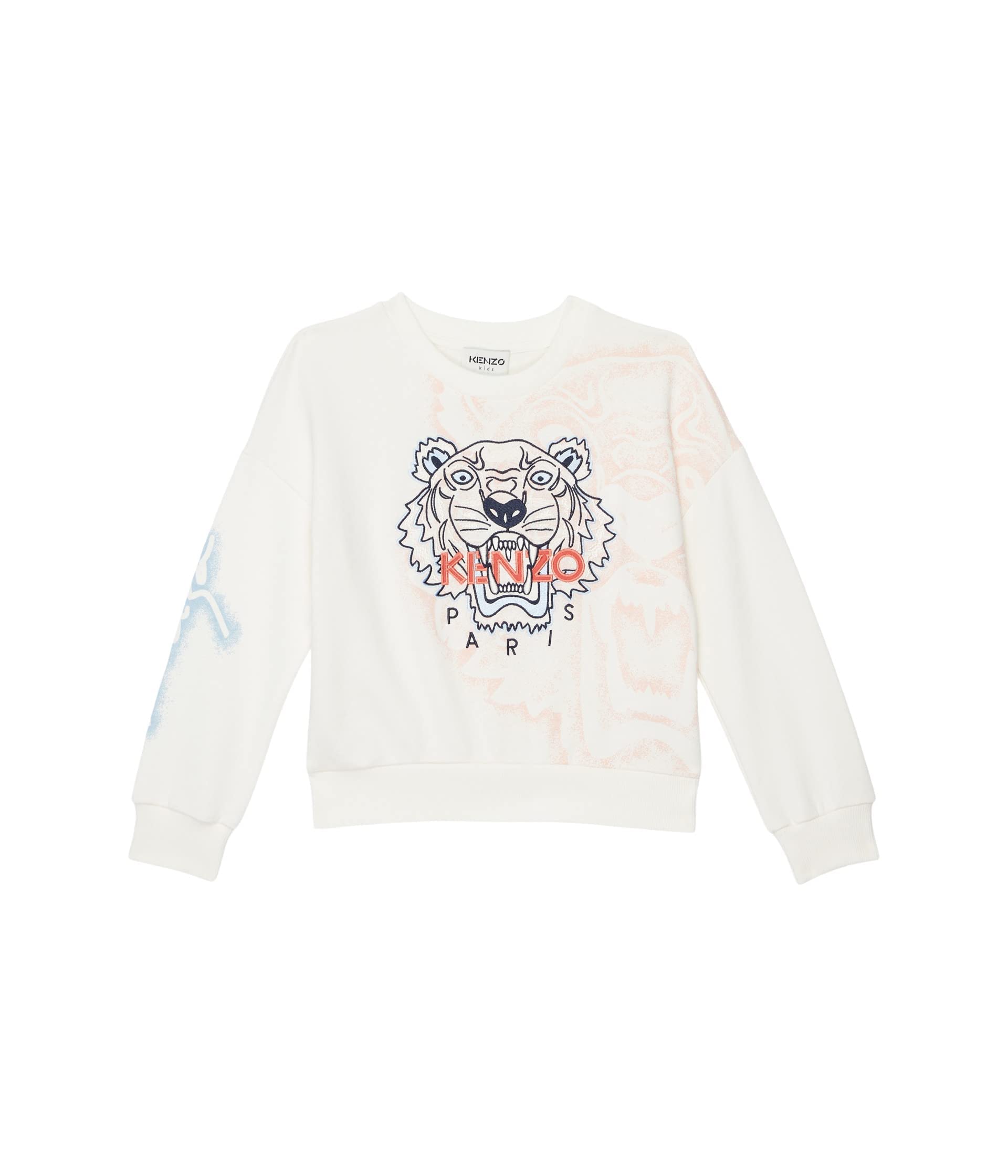Kenzo Girls Embroidered Tiger Sweatshirt for Kids - Cute Casual Pullover Hoodie for Little & Big Girls | Perfect for School, Playdates & Everyday Wear
