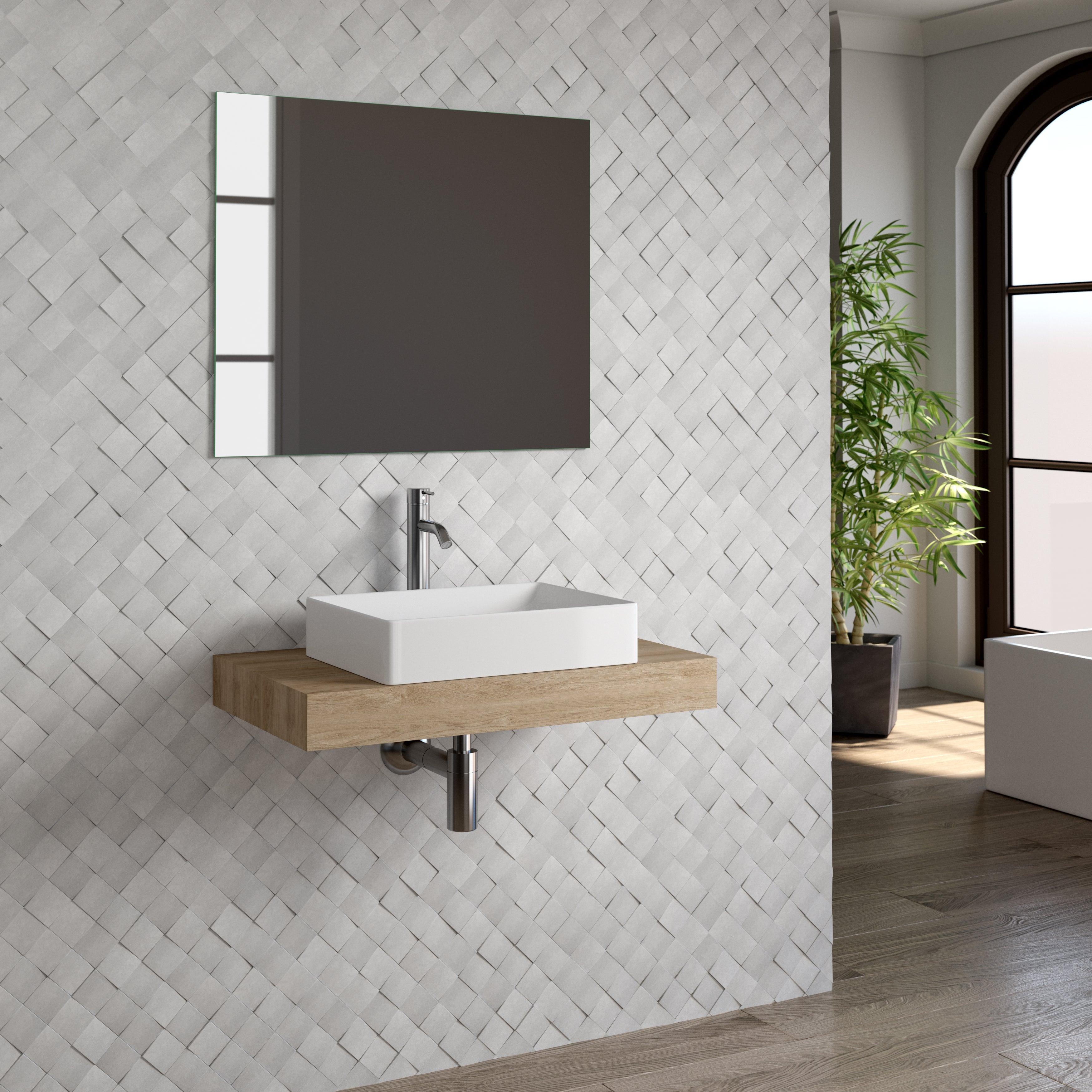 DAX Bayside Single Counter Vanity Top - Premium Bathroom Sink Countertop for Modern Homes, Perfect for Master Bath & Powder Room Renovations
