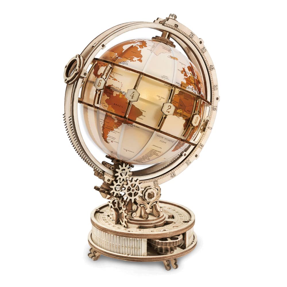 180PCS 3D Wooden Globe Puzzle - Brain Teaser Educational Toy for Adults & Kids, DIY Mechanical Model Kit for Home Decor & STEM Learning | Perfect Gift for Geography Enthusiasts & Puzzle Lovers