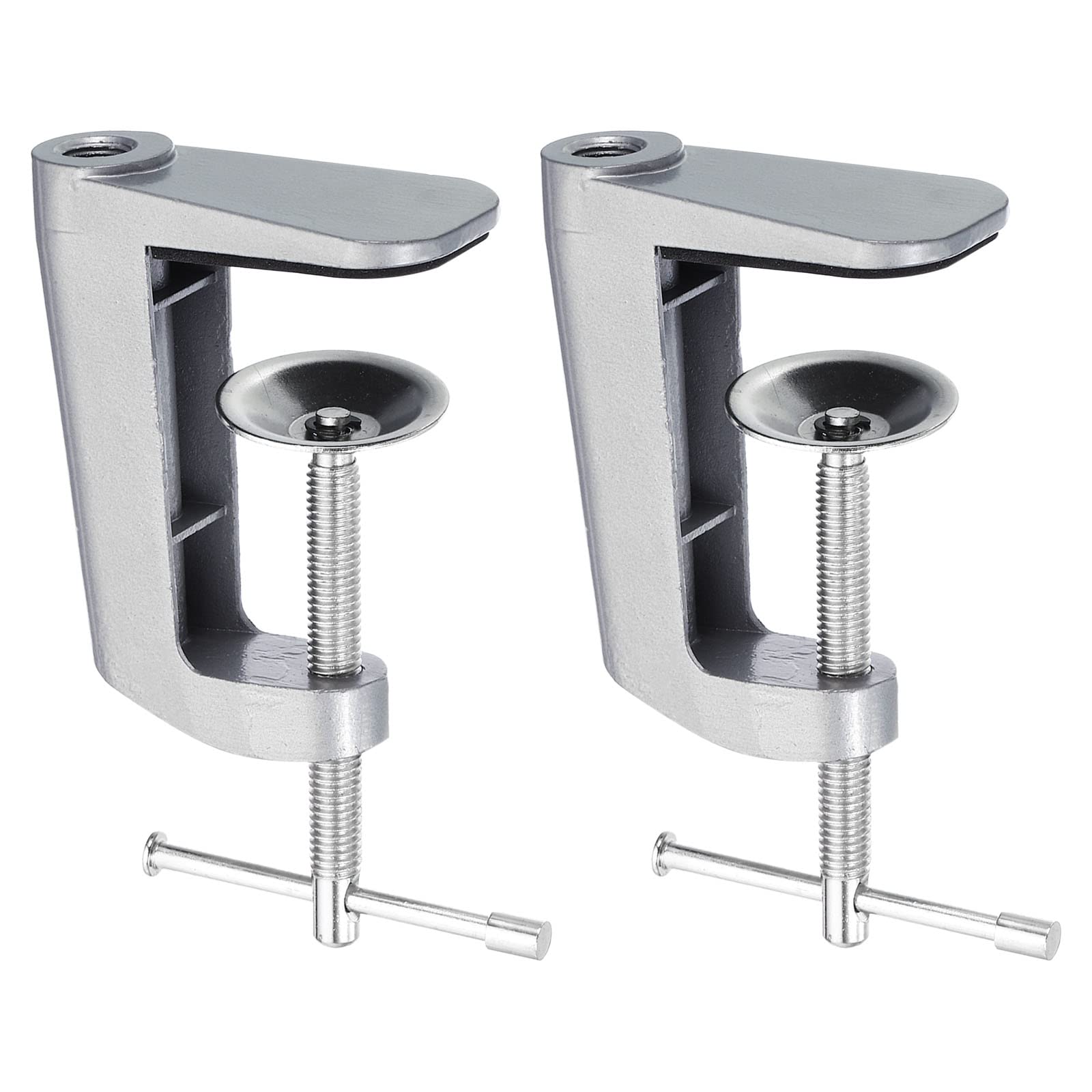 **PATIKIL 2-Pack Adjustable C-Shaped Replacement Clamp for Lamps & Microphone Arms – Universal Desk/Table Mount Clamp, Silver – Perfect for Home Office, Studio & Workspace Lighting**